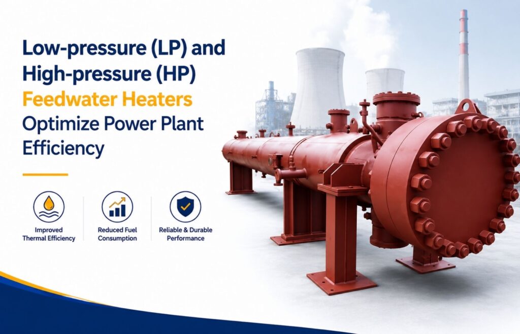 Low-pressure (LP) and High-pressure (HP) Feedwater Heaters Optimize Power Plant Efficiency by Preheating Boiler Water Using Steam Extracted from the Turbine