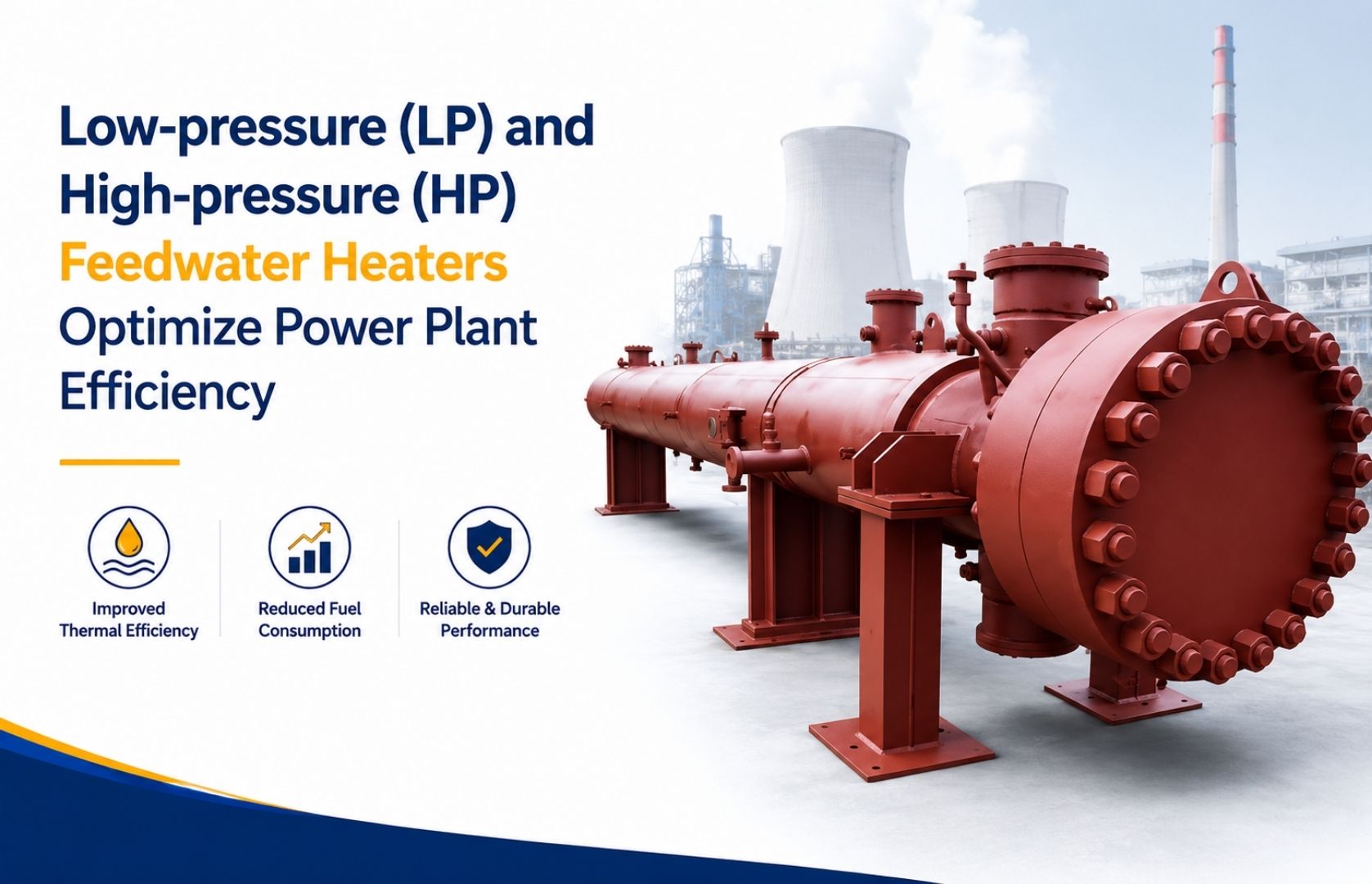 Low-pressure (LP) and High-pressure (HP) Feedwater Heaters Optimize Power Plant Efficiency